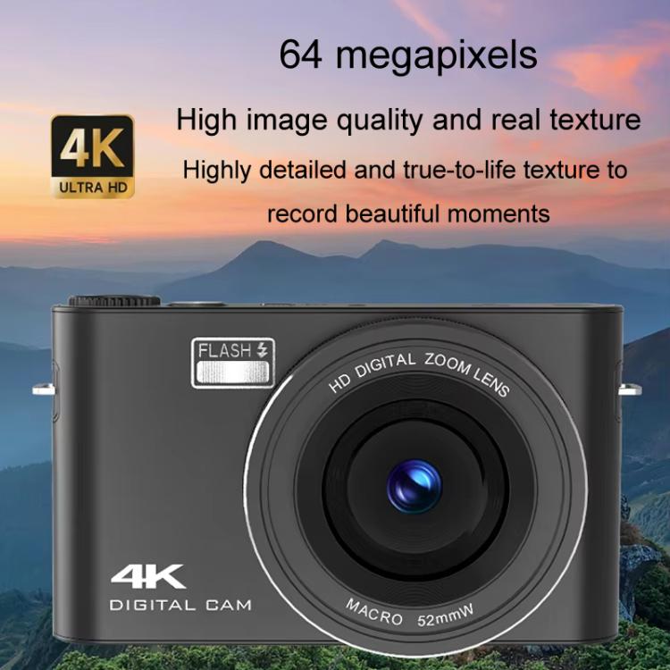 Videocamera digitale micro SLR touch screen 4K HD, videocamera DSLR MP3, videocamera anti-vibrazione da 64 MP, videocamera per vlogging