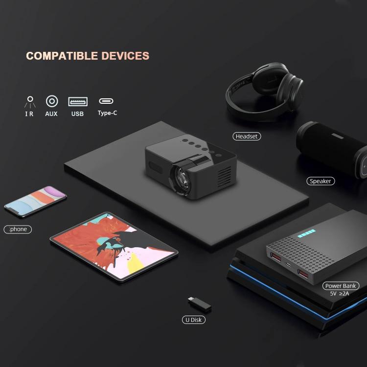 YT100 Supporta 1080P Mini proiettore portatile WiFi Mirroring wireless per smartphone iOS Android