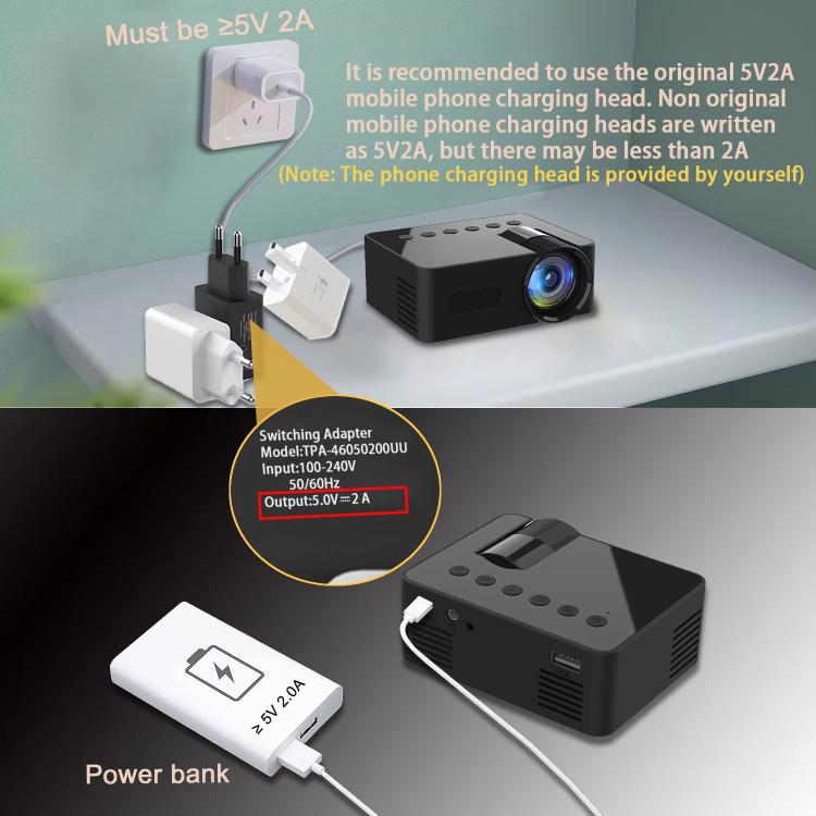 YT100 Supporta 1080P Mini proiettore portatile WiFi Mirroring wireless per smartphone iOS Android