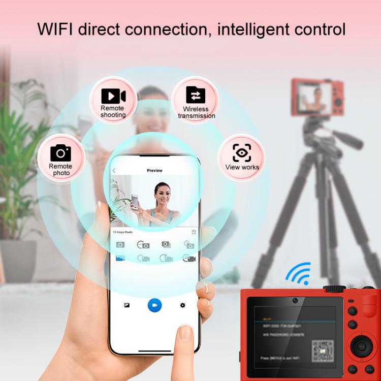 Fotocamera digitale 5K WiFi 72MP Doppia lente Messa a fuoco automatica Zoom digitale 18X Filtri colore per studenti CCD Fotocamera di bellezza