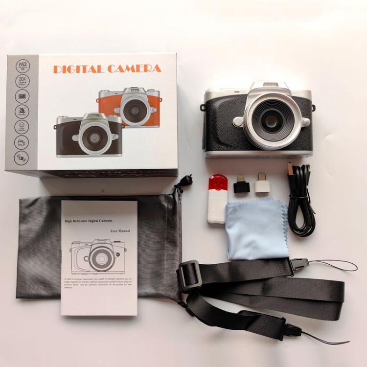 Fotocamera digitale da 68 MP, studente, CCD, portatile, retrò, da viaggio, per principianti, con schermo a ribalta e scheda di memoria