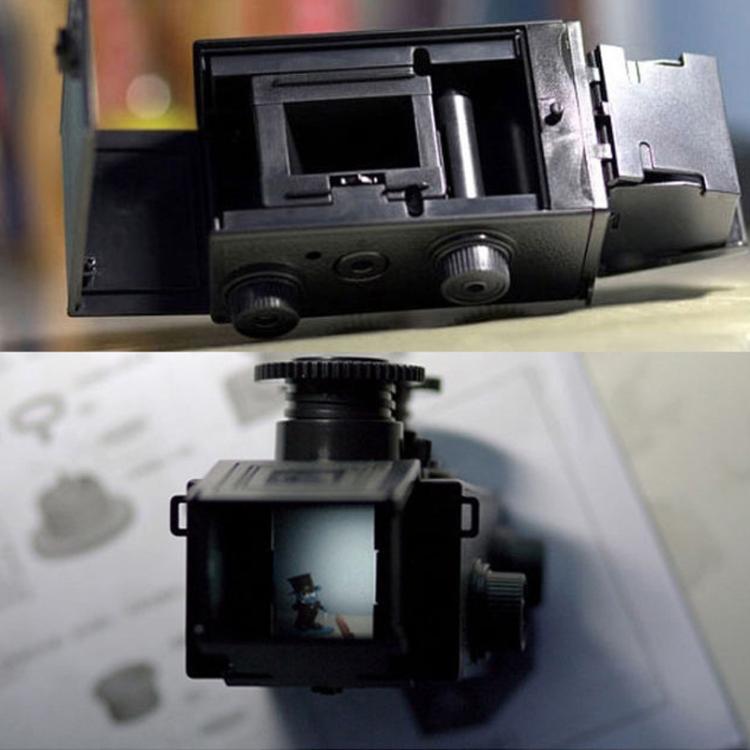 Gruppo di lenti doppie fai da te, macchina fotografica a pellicola da 35 mm, macchina fotografica a pellicola a doppia riflessione retrò e nostalgica