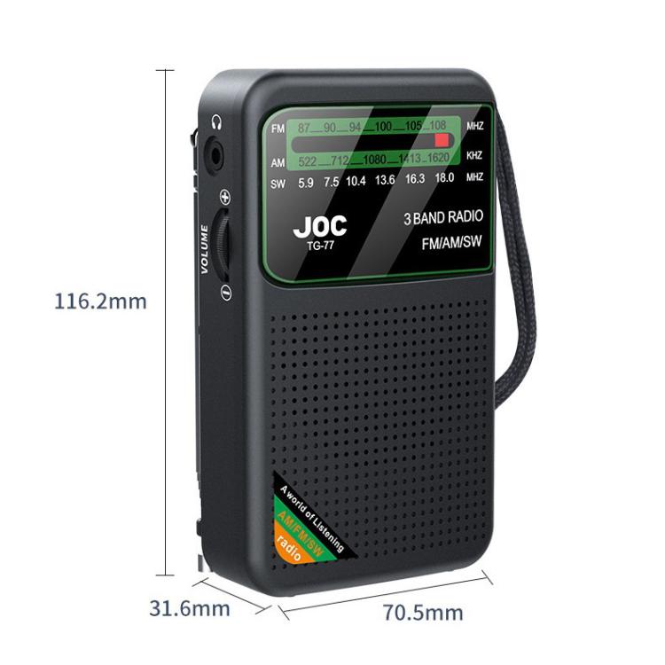 JOC TG-77 Mini FM / AM / SW Radio portatile a banda intera e canale intero