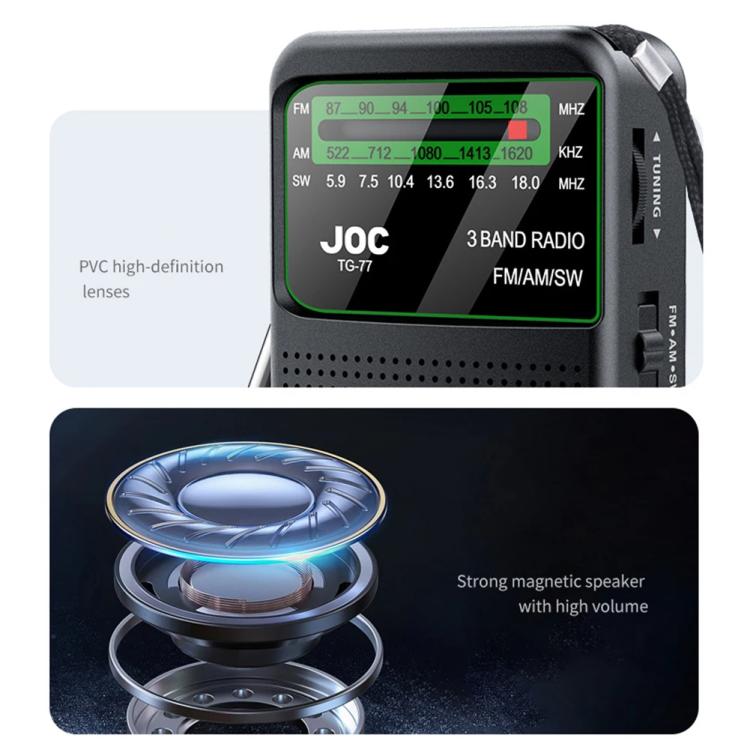 JOC TG-77 Mini FM / AM / SW Radio portatile a banda intera e canale intero