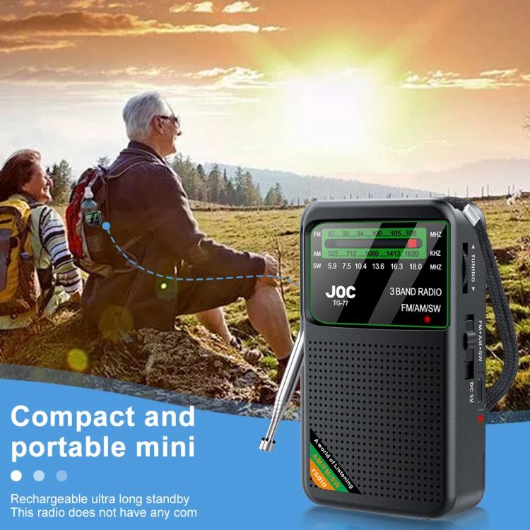 JOC TG-77 Mini FM / AM / SW Radio portatile a banda intera e canale intero