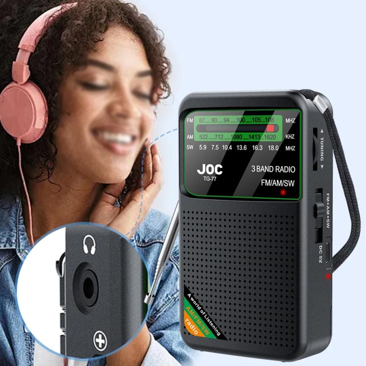 JOC TG-77 Mini FM / AM / SW Radio portatile a banda intera e canale intero