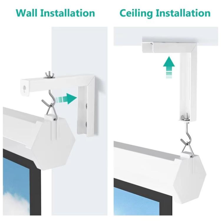 Supporto da soffitto universale per schermo di proiezione, supporto da parete a forma di L regolabile