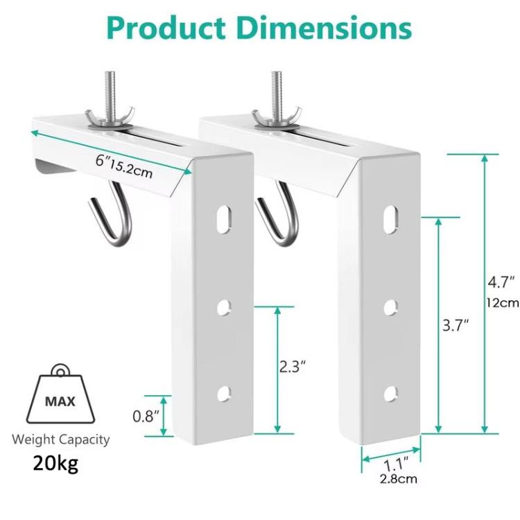 Supporto da soffitto universale per schermo di proiezione, supporto da parete a forma di L regolabile