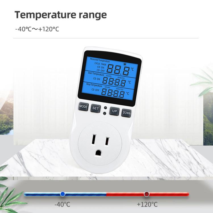 Termostato digitale intelligente con retroilluminazione, interruttore di controllo della temperatura, presa di temporizzazione, regolatore di temperatura, Backlight US Plug, Backlight UK Plug, Backlight AU Plug