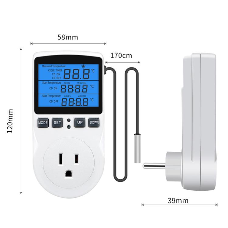Termostato digitale intelligente con retroilluminazione, interruttore di controllo della temperatura, presa di temporizzazione, regolatore di temperatura, Backlight US Plug, Backlight UK Plug, Backlight AU Plug