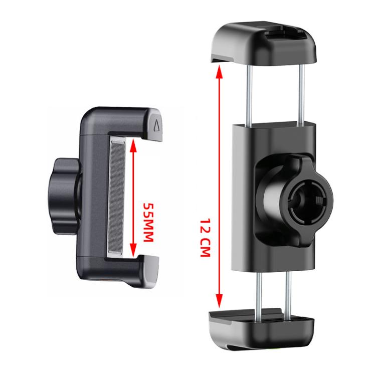 Morsetto di estensione telescopico per telefono cellulare con interfaccia filettata da 1/4, Screw Hole + Ball Head, Dual Screw Hole