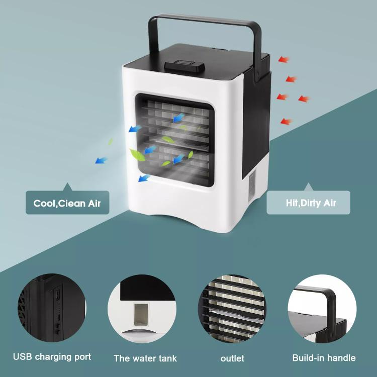 Mini condizionatore d'aria raffrescatore umidificatore ricaricabile ventilatore USB 3 velocità di regolazione