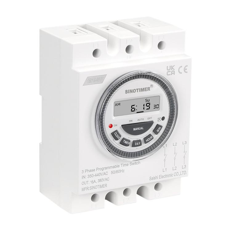 SINOTIMER TM619-380V 16A Interruttore temporizzatore trifase 7 giorni Intervallo minimo programmabile 1 minuto, TM619