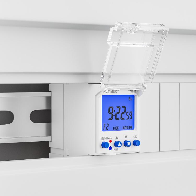Modulo interruttore di temporizzazione di 7 giorni con controllo dei secondi a 2 vie e doppio canale da 16 A, timer montato su DIN, SINOTIMER TM922-K 85-265V, SINOTIMER TM922-4 12V