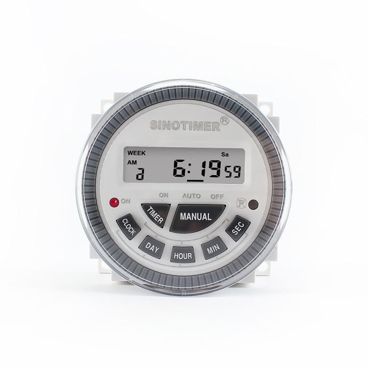 Timer digitale da 10 A per 7 giorni, interruttore di controllo dei secondi, SINOTIMER TM-619sH-2 220VAC, SINOTIMER TM-619sH-4 12VDC