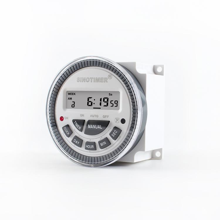 Timer digitale da 10 A per 7 giorni, interruttore di controllo dei secondi, SINOTIMER TM-619sH-2 220VAC, SINOTIMER TM-619sH-4 12VDC
