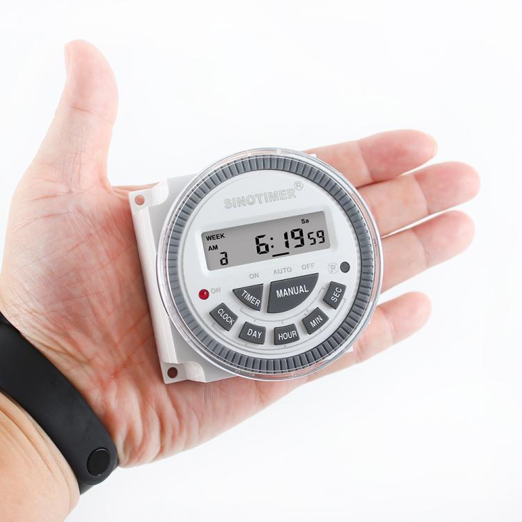 Timer digitale da 10 A per 7 giorni, interruttore di controllo dei secondi, SINOTIMER TM-619sH-2 220VAC, SINOTIMER TM-619sH-4 12VDC