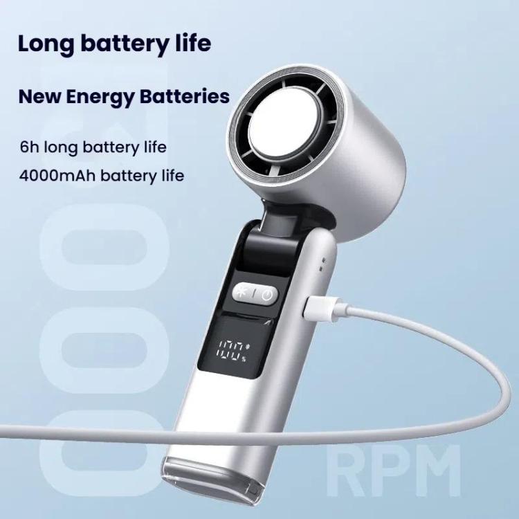 Ventilatore portatile ad alta velocità da 100 marce, mini ventilatore portatile pieghevole ricaricabile tramite USB, piccolo ventilatore con raffreddamento