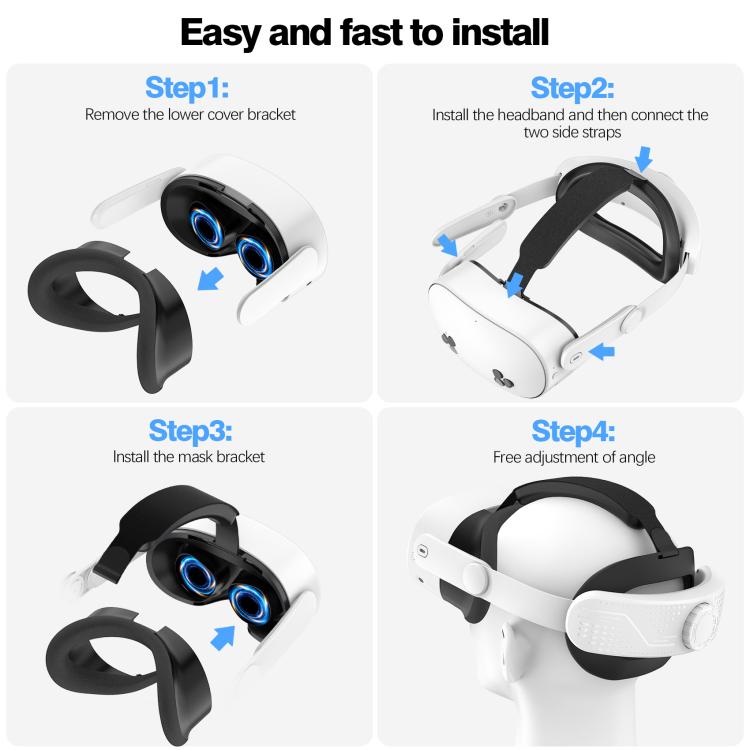 Per Meta Quest 3S VR Headset Elite Head Strap Fascia per la testa regolabile Comfort Decompression