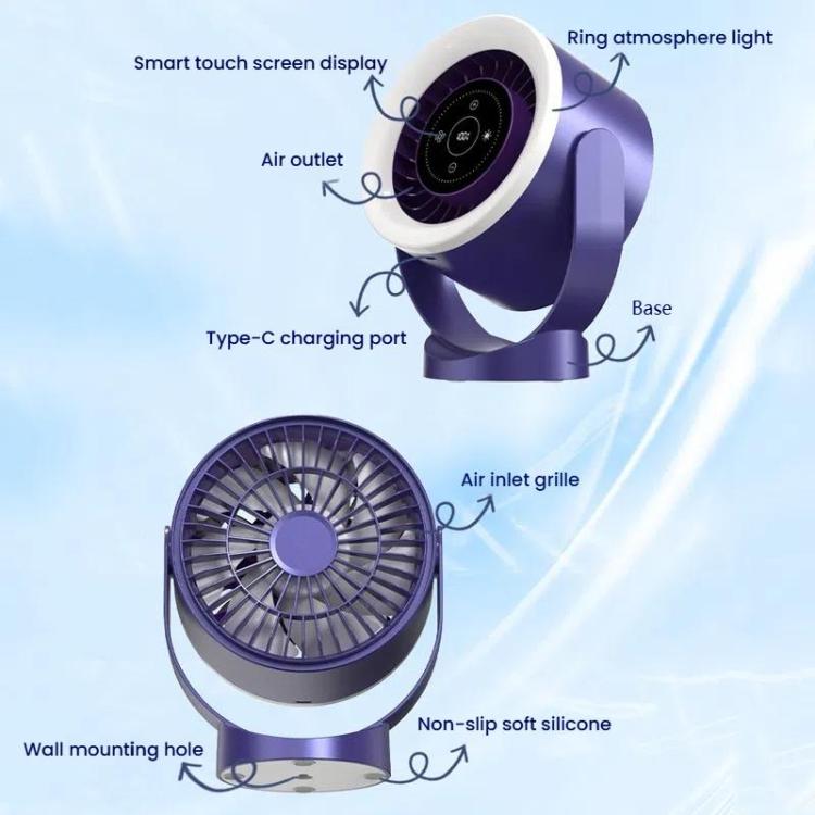 Ventilatore da tavolo, da camera da letto, da cucina, da parete, piccolo, ricaricabile tramite USB, mini ventilatore da tavolo, circolatore
