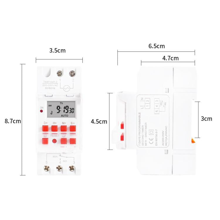 SINOTIMER TM919sB 220V 30A 1 secondo intervallo 7 giorni timer programmabile montato su guida DIN