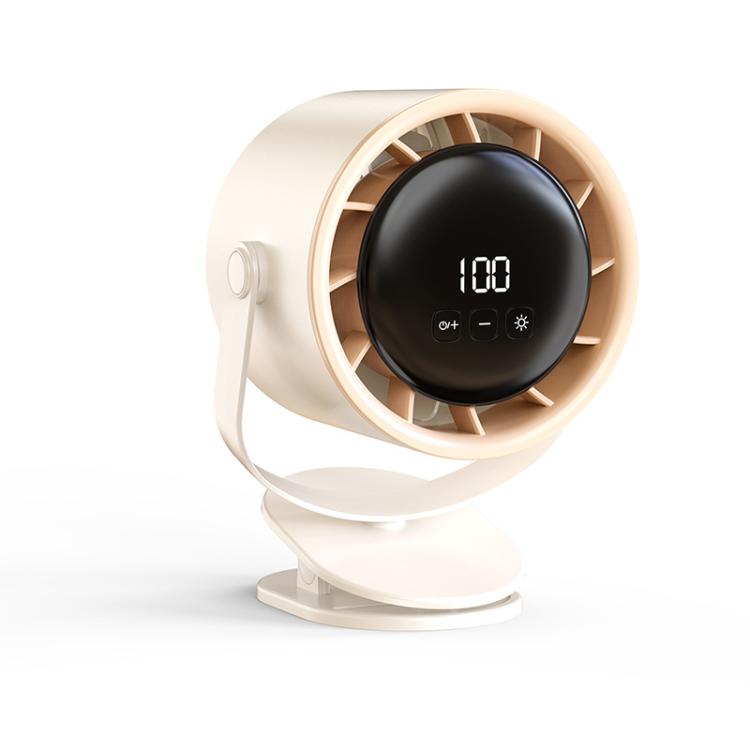 Ventilatore a circolazione ad alta velocità con 100 ingranaggi, display digitale da tavolo ricaricabile, ventilatore turbo da parete, White, Gray, Clip White, Clip Gray