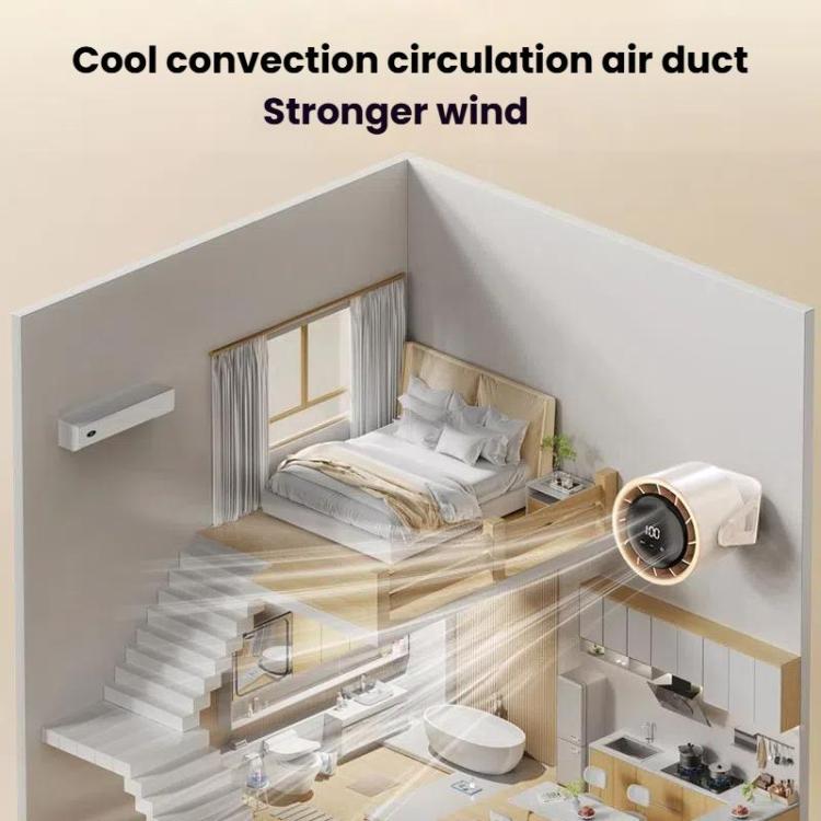 Ventilatore a circolazione ad alta velocità con 100 ingranaggi, display digitale da tavolo ricaricabile, ventilatore turbo da parete, White, Gray, Clip White, Clip Gray