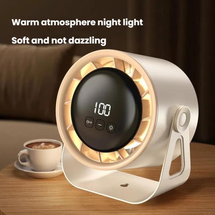 Ventilatore a circolazione ad alta velocità con 100 ingranaggi, display digitale da tavolo ricaricabile, ventilatore turbo da parete, White, Gray, Clip White, Clip Gray