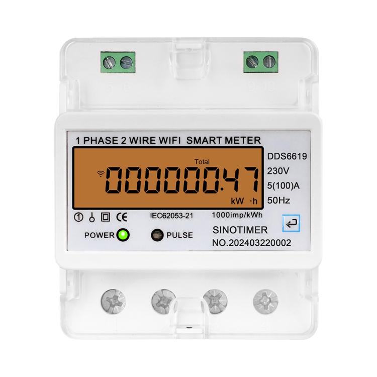 Contatore di energia WiFi Tuya monofase AC 220V, SINOTIMER DDS6619-048 80A With Switch, SINOTIMER DDS6619-047 100A Without Switch