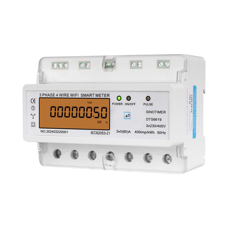 Contatore di energia WiFi Tuya trifase AC 380V, SINOTIMER DTS6619-050 80A With Switch, SINOTIMER DTS6619-049 100A Without Switch