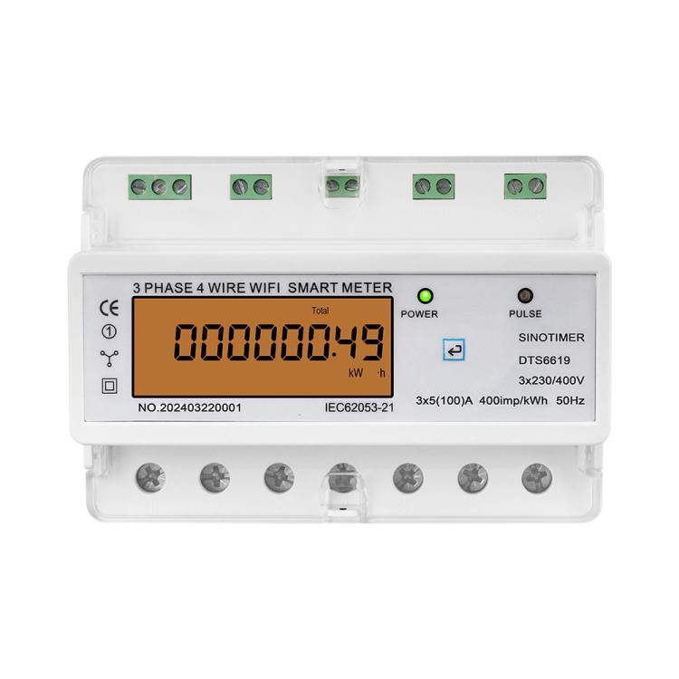 Contatore di energia WiFi Tuya trifase AC 380V, SINOTIMER DTS6619-050 80A With Switch, SINOTIMER DTS6619-049 100A Without Switch