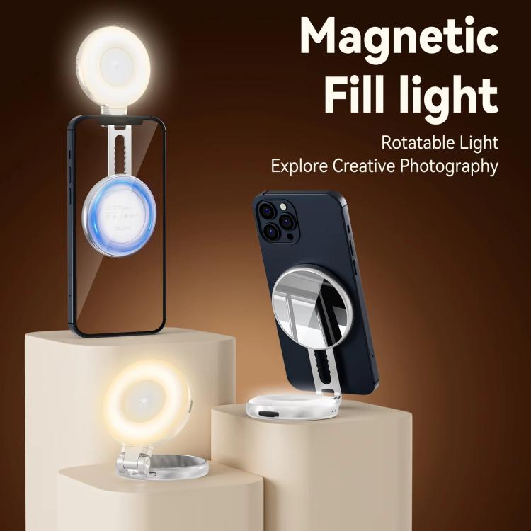 Mini telefono magnetico bellezza sostituzione luce tricolore temperatura portatile selfie specchio rotante allungamento lampada tascabile, S5-BGD-01