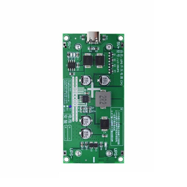 Modulo di ricarica rapida per batteria al litio UPS18650 ad alta potenza da 15 W e 3 A, 5V, 9V, 12V