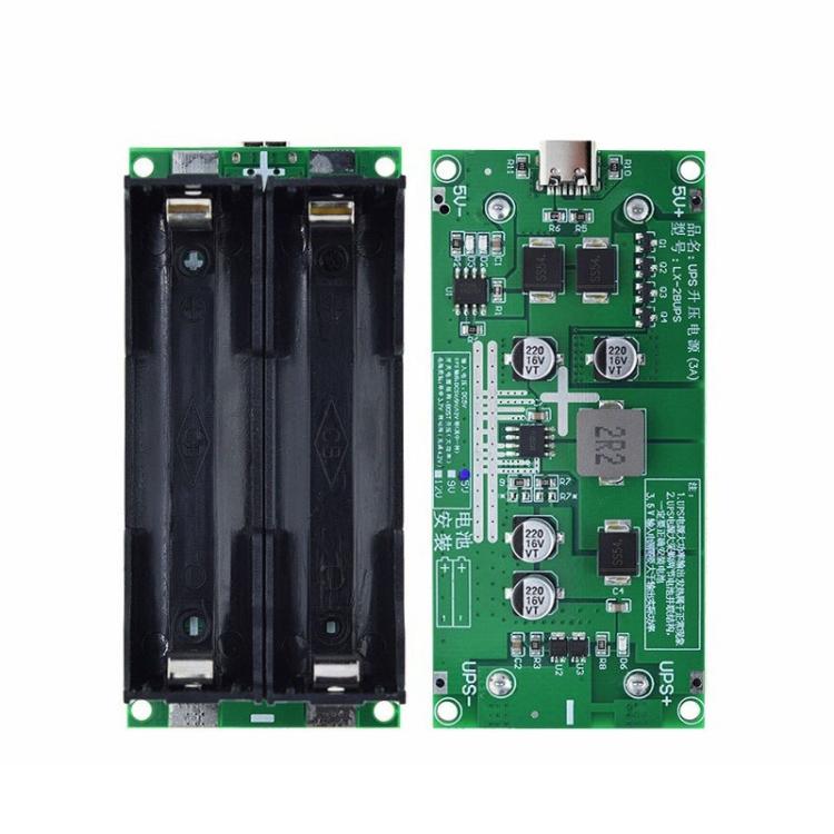 Modulo di ricarica rapida per batteria al litio UPS18650 ad alta potenza da 15 W e 3 A, 5V, 9V, 12V