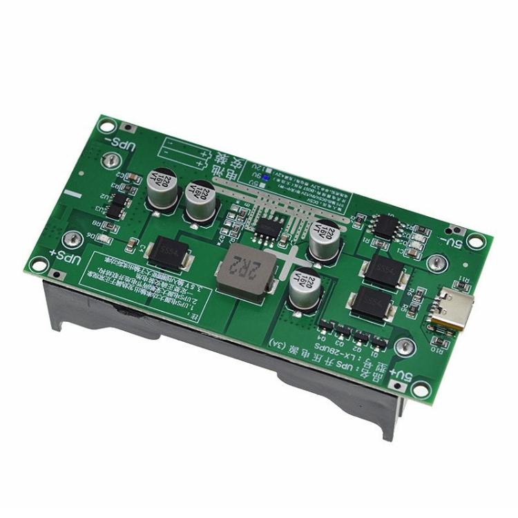 Modulo di ricarica rapida per batteria al litio UPS18650 ad alta potenza da 15 W e 3 A, 5V, 9V, 12V