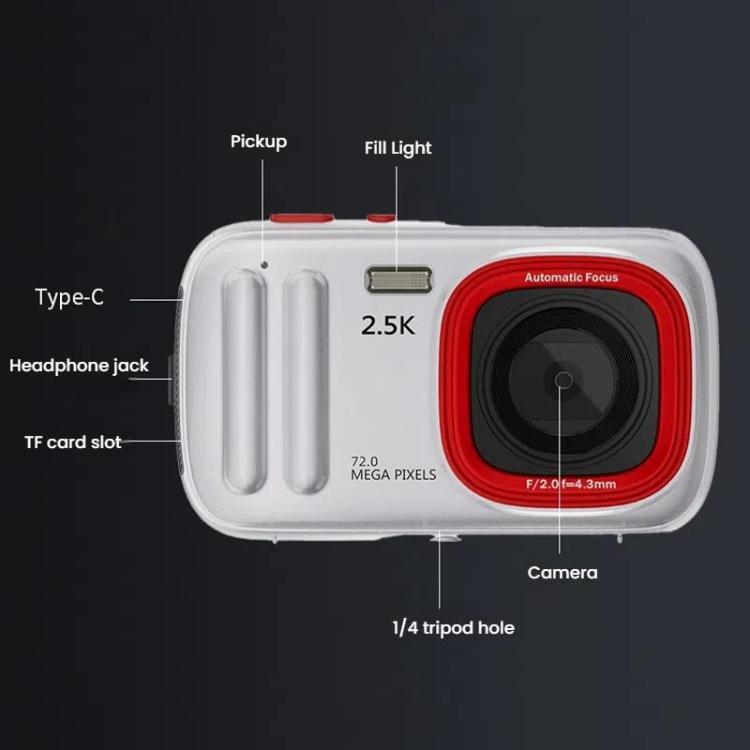 Fotocamera digitale HD da 72 MP, 2,4 pollici, ascolto MP3, foto e video, zoom 16x DV
