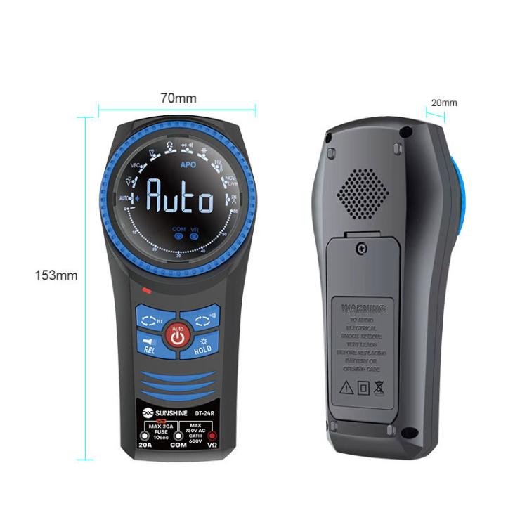 Multimetro rotativo con auto-range, misurazione della resistenza alla tensione, cicalino, SUNSHINE DT-24R