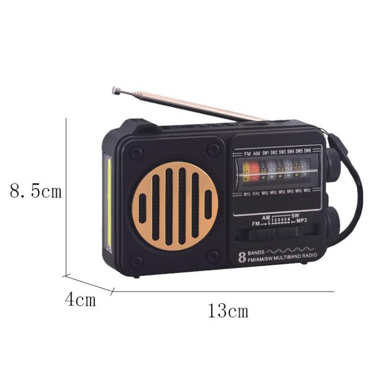 322BTS Antenna multibanda solare Radio FM Torcia portatile Altoparlante Bluetooth