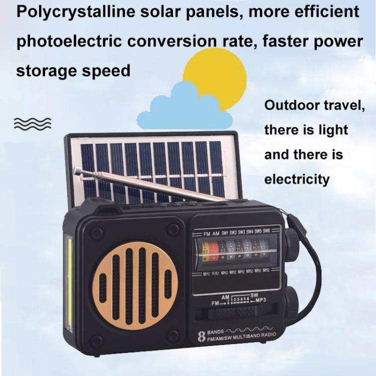 322BTS Antenna multibanda solare Radio FM Torcia portatile Altoparlante Bluetooth