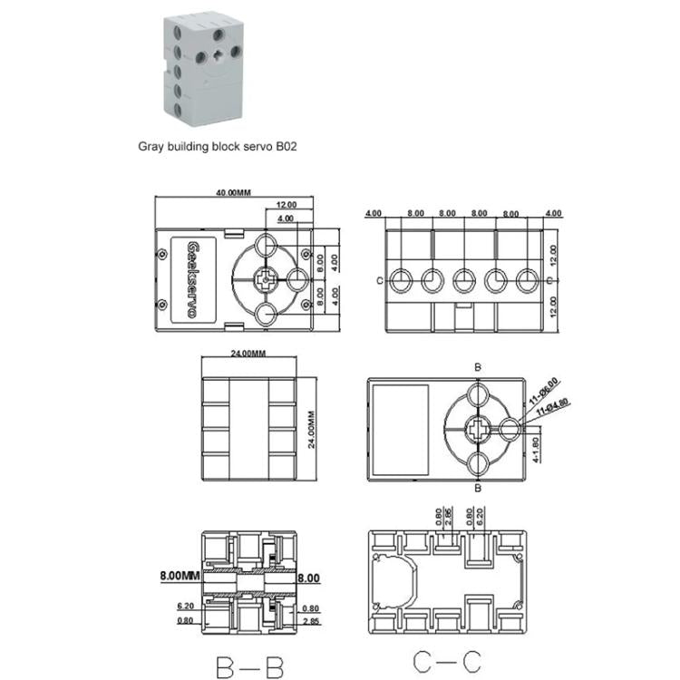 Geekservo programmabile per auto intelligente elettronica fai da te, Building Block Motor, Building Block Servo Gen 1, Building Block Servo Gen 2