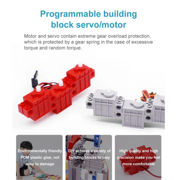 Geekservo programmabile per auto intelligente elettronica fai da te, Building Block Motor, Building Block Servo Gen 1, Building Block Servo Gen 2