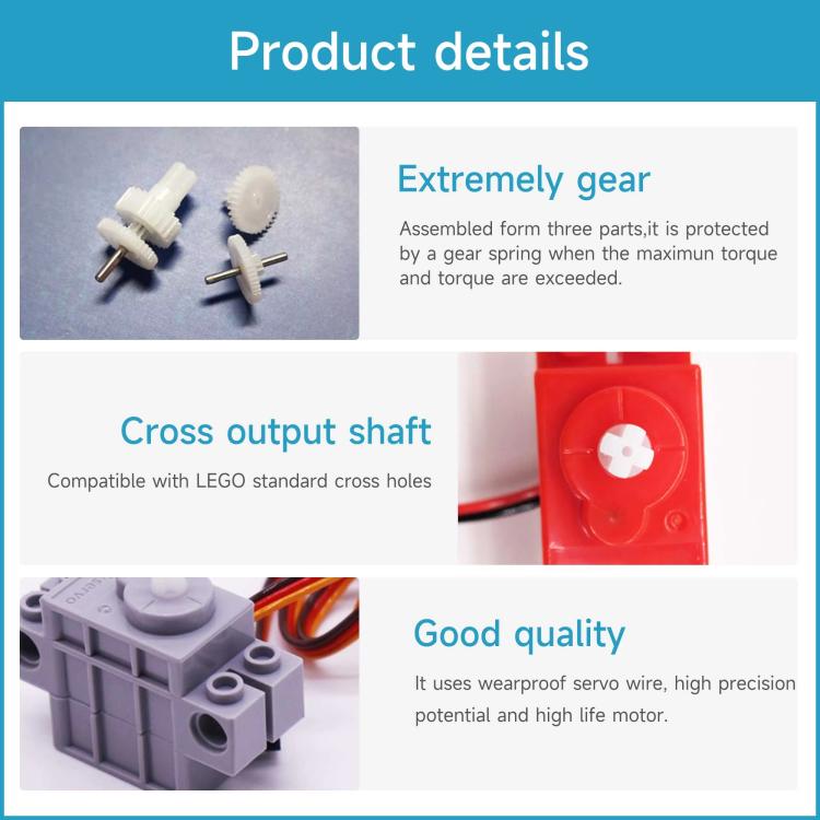 Geekservo programmabile per auto intelligente elettronica fai da te, Building Block Motor, Building Block Servo Gen 1, Building Block Servo Gen 2