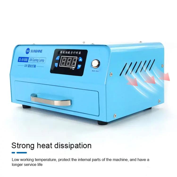 SUNSHINE S-918B UV Curing Filming Box LED ad alta potenza UV per cellulare Schermo curvo Strumento di riparazione colla ottica senza ombre, SUNSHINE S-918B (US Plug 110V), SUNSHINE S-918B (EU Plug 220V)