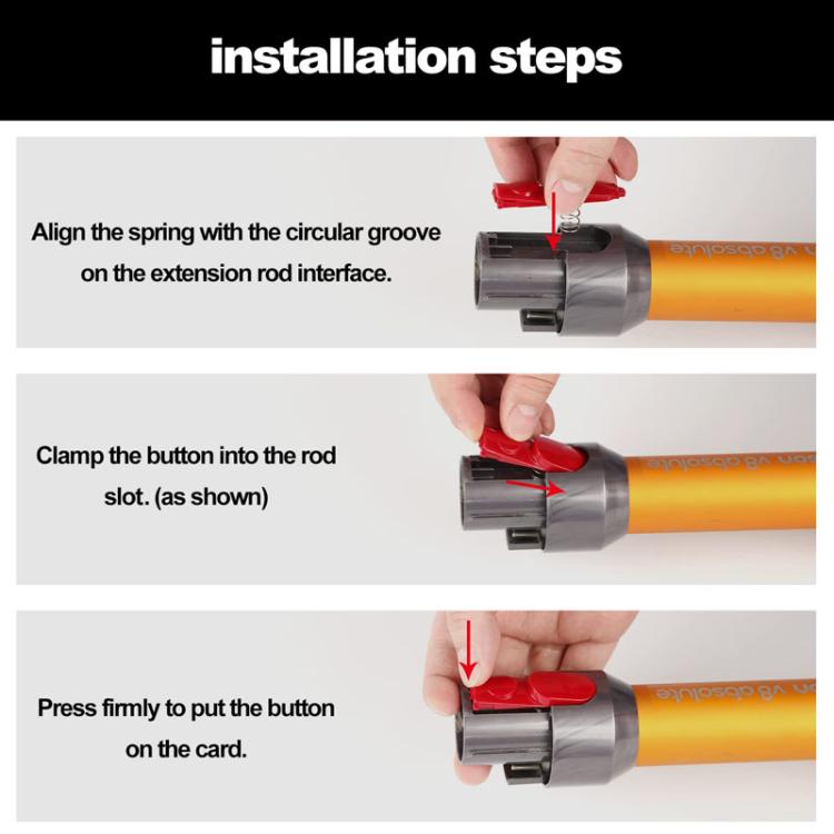 Per aspirapolvere Dyson Pulsante interruttore Snap Riparazione parti con scatola, Long Button