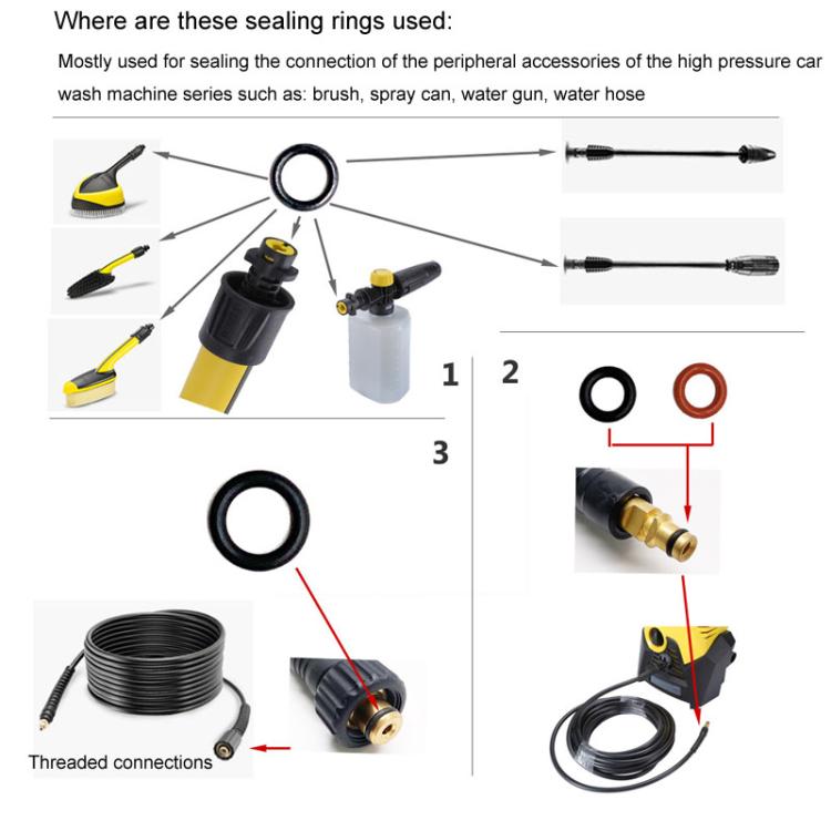 Per Karcher K2 / Kz / Kch / K5 / Ksh / Ksht Idropulitrice ad alta pressione Anello di tenuta a forma di O, 24pcs / Set