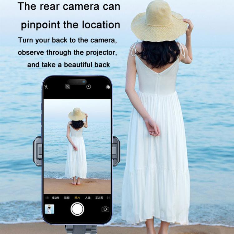 Supporto per selfie con mirroring dello schermo del telefono cellulare, visualizzazione in tempo reale, treppiede per foto posteriore del telefono cellulare
