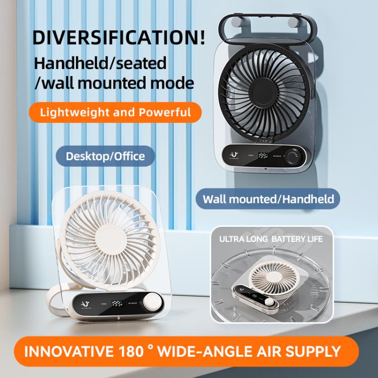 Ventilatore da tavolo a parete a 199 velocità con maniglia e luce integrata, aromaterapia in cotone