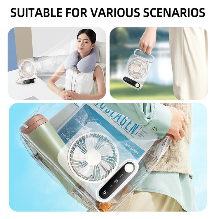 Ventilatore da tavolo a parete a 199 velocità con maniglia e luce integrata, aromaterapia in cotone