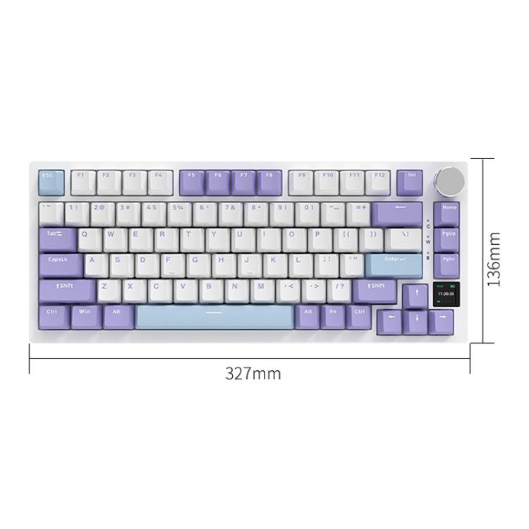 Tastiera da gioco meccanica Ajazz AK820 Pro Wireless Bluetooth Tri-mode con guarnizione Hot Swap personalizzata e schermo TFT, Gift Axis Purple, Flying Fish Spindle Purple, Gift Axis Black, Flying Fish Spindle Black