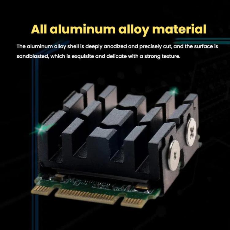 Dissipatore di calore per SSD M.2 2230 FinalCool Radiatore per unità disco rigido in alluminio, M.2 2230 Black